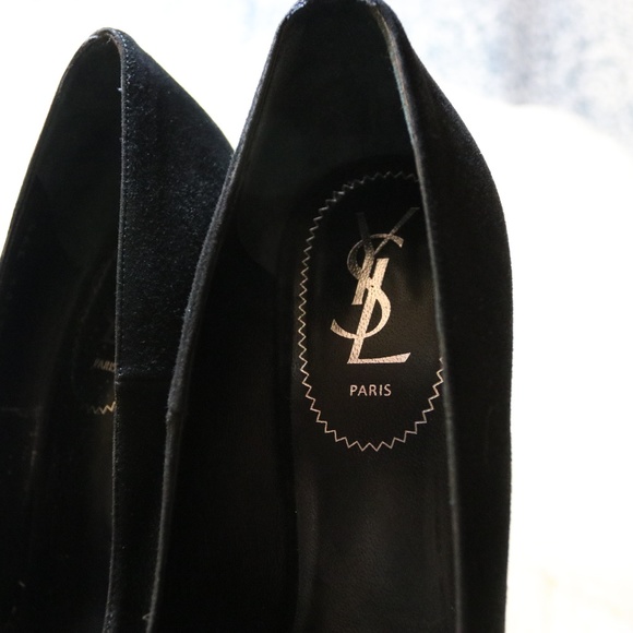 YSL Tribtoo 105 Black Suede Platform Pumps (9.5B) - Picture 2 of 8